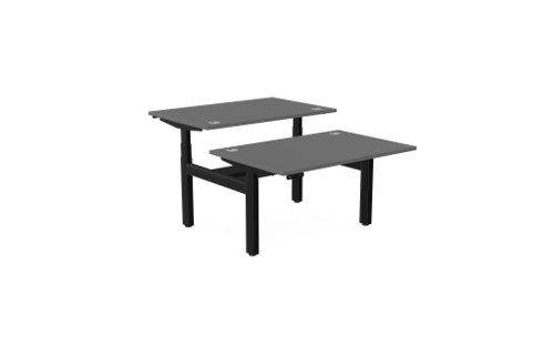 Leap Bench Desk Top With Alu Portals, 1200 x 800mm - Graphite / Silver Frame Leap Bench Desk Top With Alu Portals, 1200 x 800mm - Graphite / Silver Frame