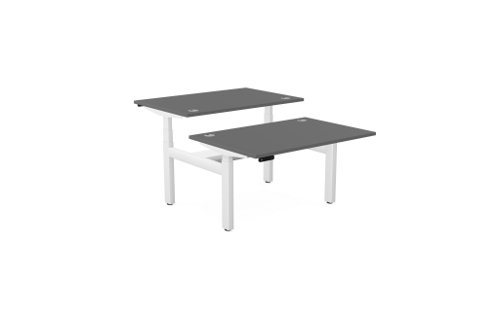 Leap Bench Desk Top With Alu Portals, 1200 x 800mm - Graphite / White Frame Leap Bench Desk Top With Alu Portals, 1200 x 800mm - Graphite / White Frame