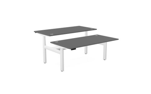 Leap Bench Desk Top With Alu Portals, 1600 x 800mm - Graphite / White Frame Leap Bench Desk Top With Alu Portals, 1600 x 800mm - Graphite / White Frame