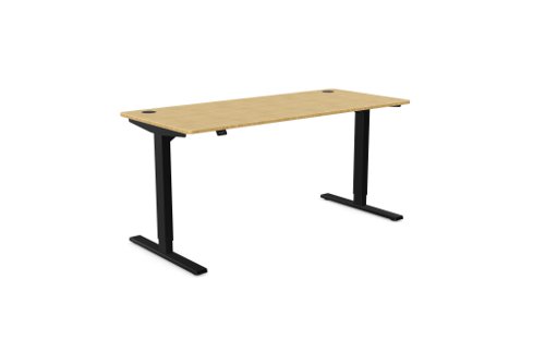 Zoom Single Height Adjust Desk 1600 x 700mm - Rectangular Bamboo top / Black Frame Zoom Single Height Adjust Desk 1600 x 700mm - Rectangular Bamboo top / Black Frame