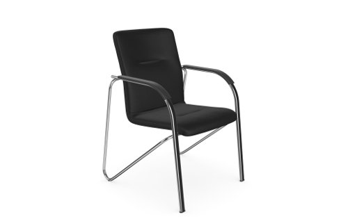 O Sandy Series Chair Chrome Frame Black Wooden Arms - Lotus Black L001 O Sandy Series Chair Chrome Frame Black Wooden Arms - Lotus Black L001