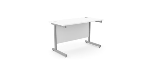 Ashford+Metal+Leg+800mm+x+600mm+Straight+Desk+-+Silver+Leg+%2F+White+Top