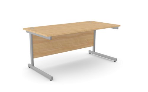 Ashford Metal Leg 1600mm x 800mm Straight Desk - Beech/SLV