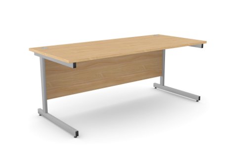 Ashford Metal Leg 1800mm x 800mm Straight Desk - Beech/Silver