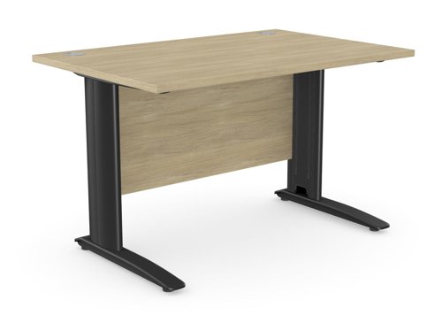Komo Metal Leg 1200mm x 800mm Straight Desk - Urban Oak/BLK Komo Metal Leg 1200mm x 800mm Straight Desk - Urban Oak/BLK