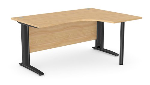Komo Metal Leg 1600/800 x 1200/600mm R/H Crescent - Beech / BLK Komo Metal Leg 1600/800 x 1200/600mm R/H Crescent - Beech / BLK