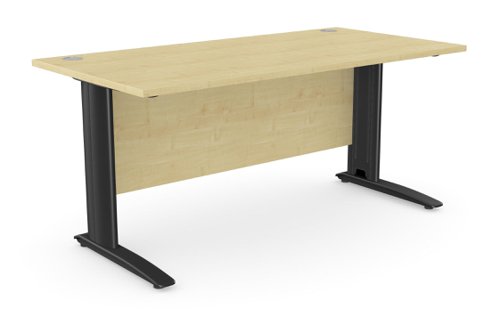 Komo Metal Leg 1600mm x 800mm Straight Desk - Maple/BLK Komo Metal Leg 1600mm x 800mm Straight Desk - Maple/BLK