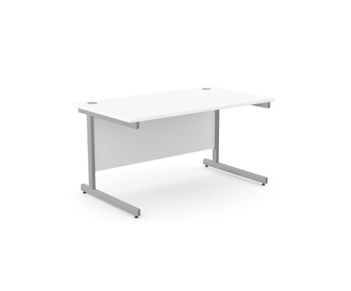 Ashford+Metal+Leg+1400mm+x+800mm+Straight+Desk+-+Silver+Leg+%2F+White+Top