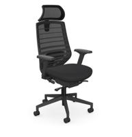 Operative Chair with Headrest, Black Frame and Black Fabric HY-2201