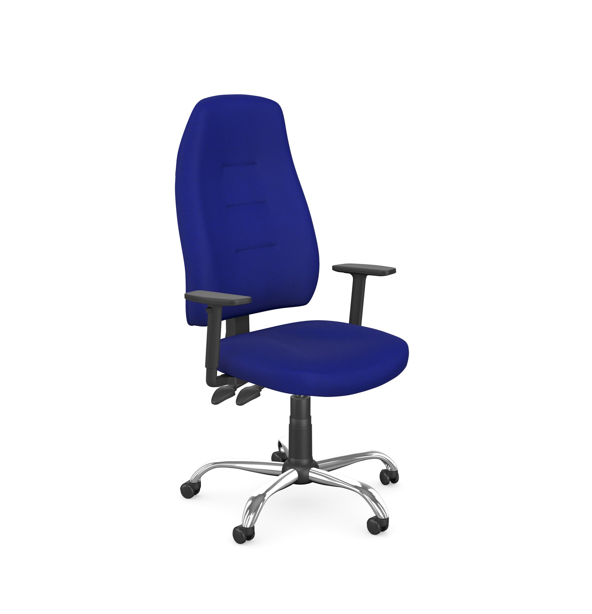 Positura Swivel 3 Lever Chrome Base Step PU Sliding Arm - Blue