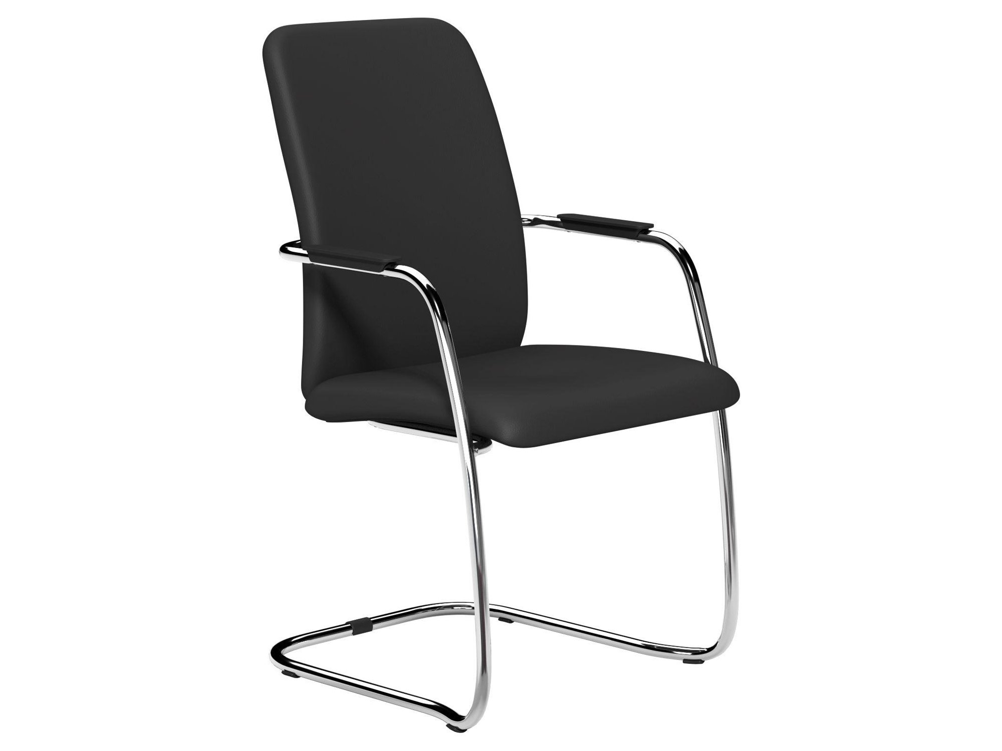 O.Q Series High Back Stacking Chair Chrome - Lotus Black L001