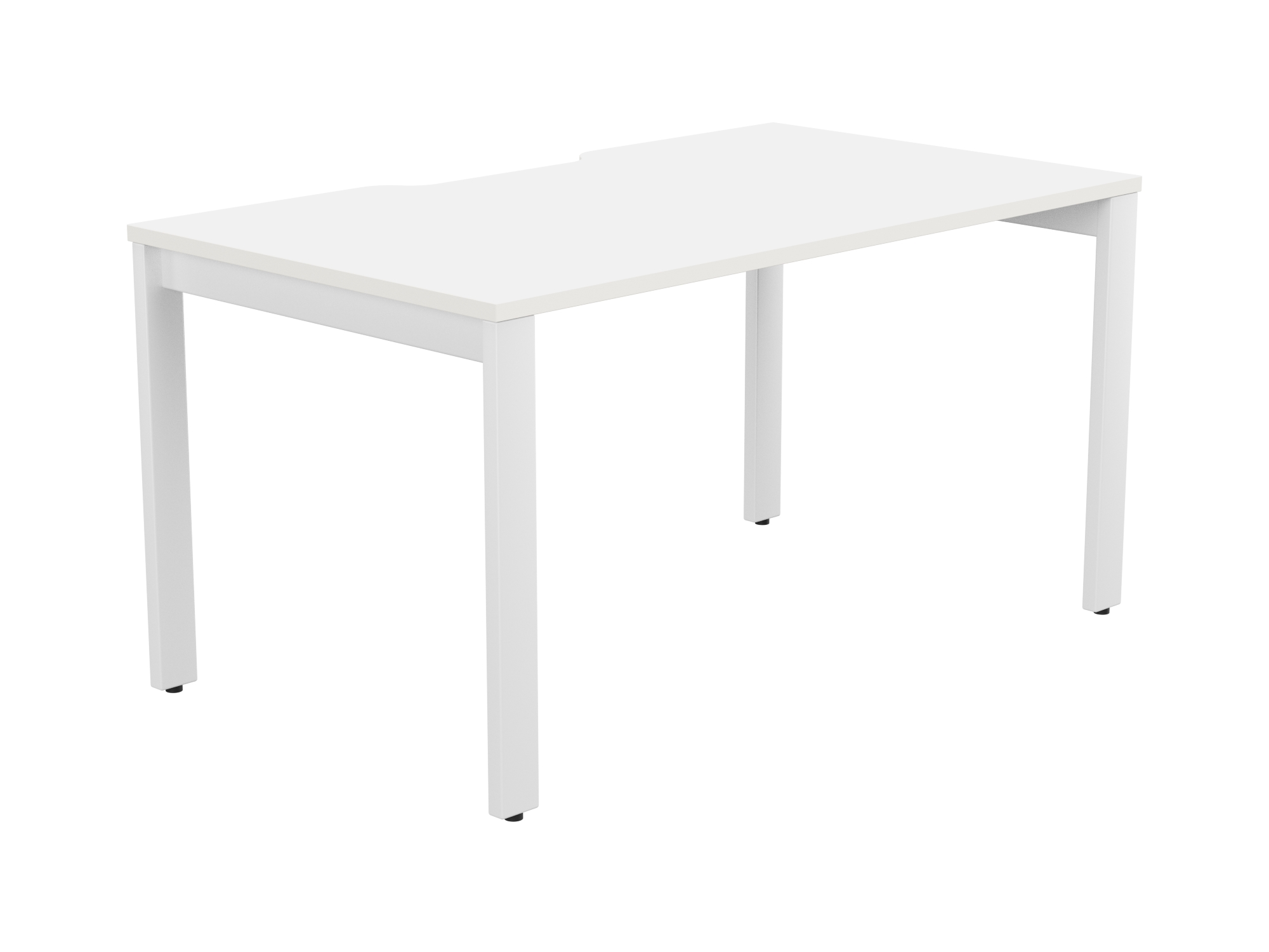 Switch 1 Person Bench Open Leg Scallop Top 1600 x 800 - White Frame / White Top