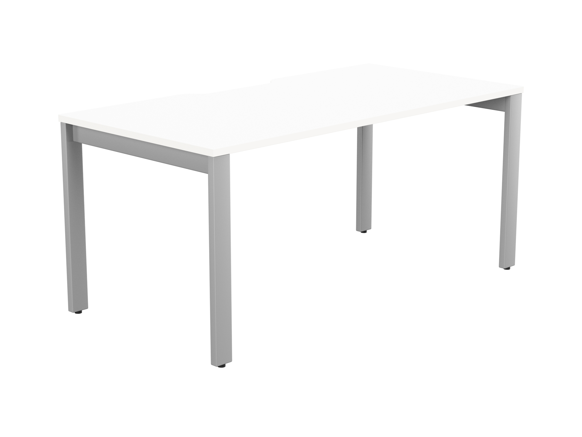 Switch 1 Person Bench Open Leg Scallop Top 1600 x 800 - Silver Frame / White Top