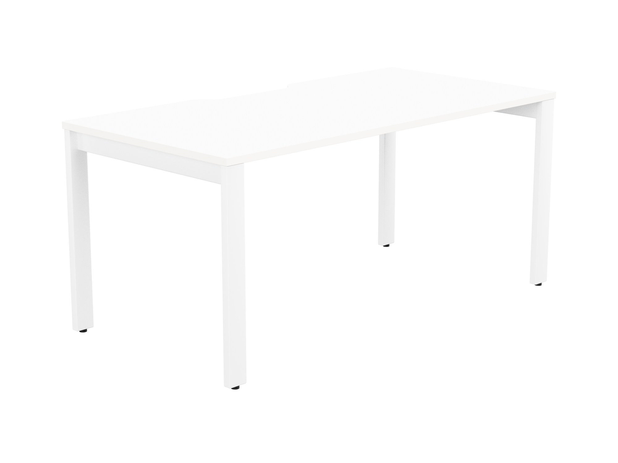 Switch 1 Person Bench Open Leg Scallop Top 1400 x 800 - White Frame / White Top