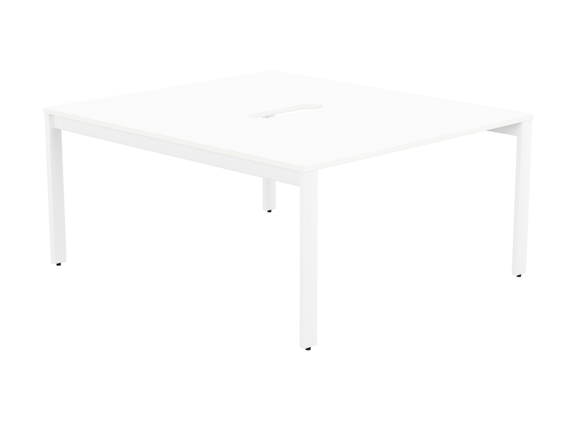 Switch 2 Person Bench Open Leg Scallop Top 1400 x 800 - White Frame / White Top