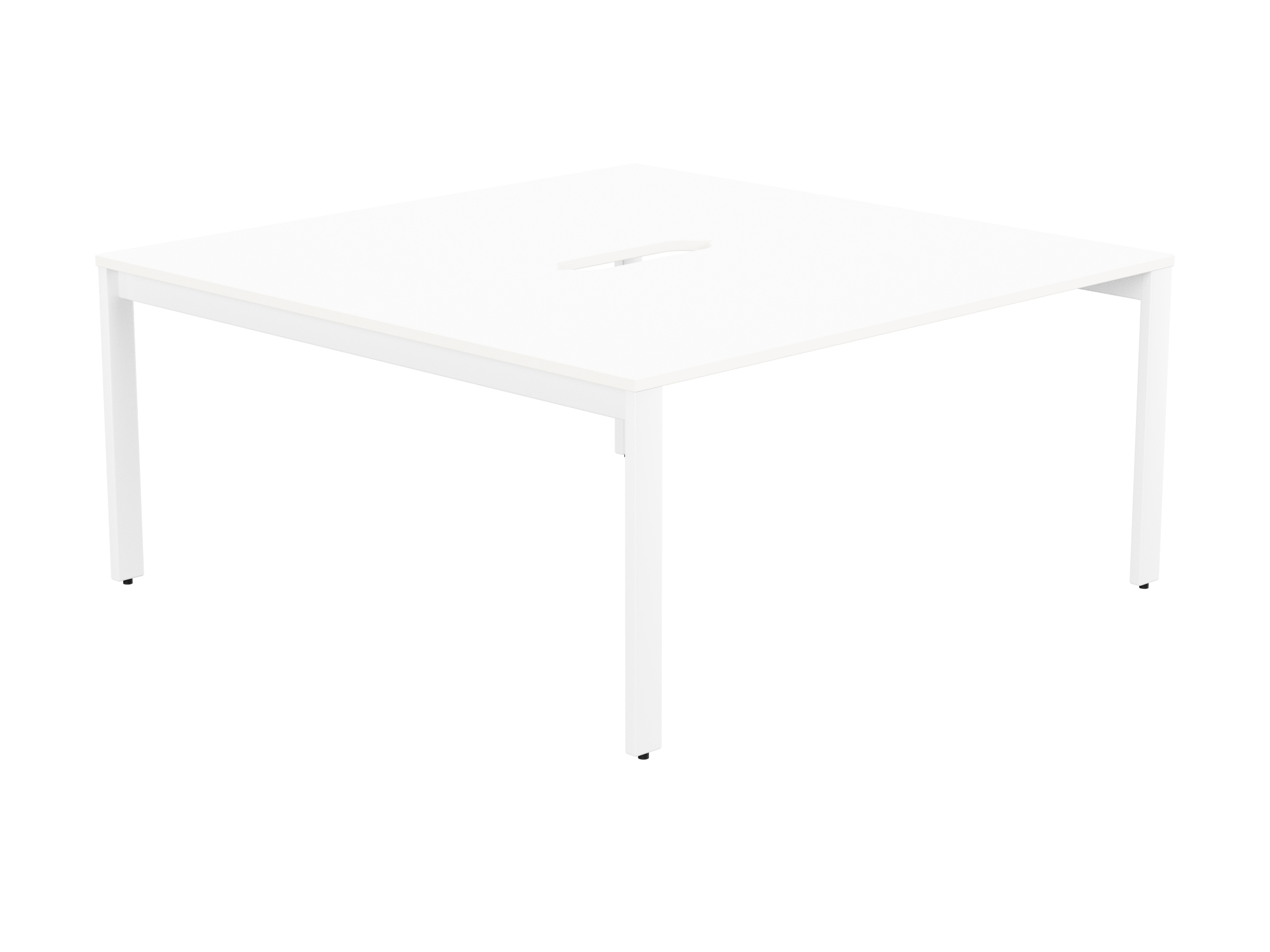 Switch 2 Person Bench Open Leg Scallop Top 1600 x 800 - White Frame / White Top
