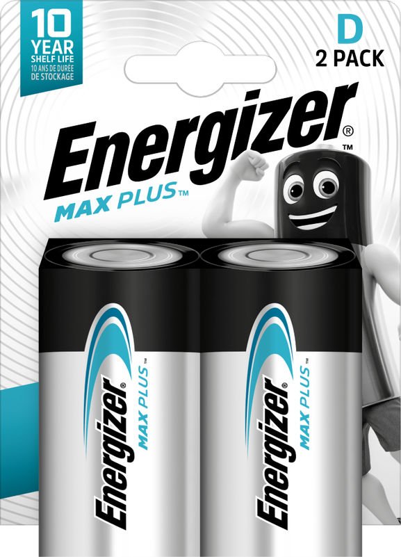 ENERGIZER MAX PLUS ALKALINE D PACK OF 2
