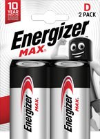 ENERGIZER MAX ALKALINE D PACK OF 2