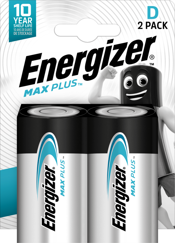 ENERGIZER MAX PLUS ALKALINE D PACK OF 2