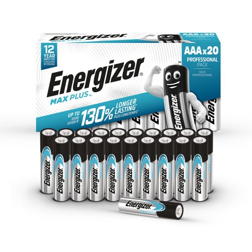 Energizer Max Plus Alkaline AAA Battery Pack of 20 Energizer Max Plus Alkaline AAA Battery Pack of 20