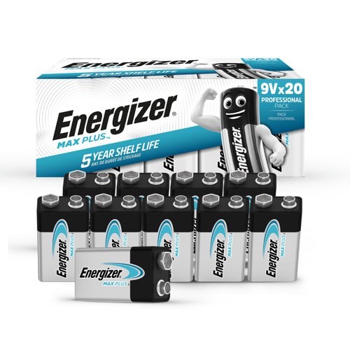 Energizer Max Plus Alkaline 9V Pack of 20 Energizer Max Plus Alkaline 9V Pack of 20