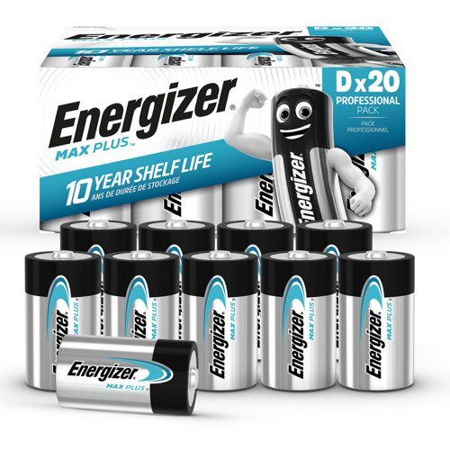 Energizer Max Plus Alkaline D Pack of 20 Energizer Max Plus Alkaline D Pack of 20