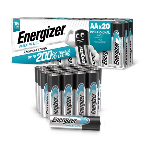 Energizer Max Plus Alkaline AA Battery Pack of 20 Energizer Max Plus Alkaline AA Battery Pack of 20