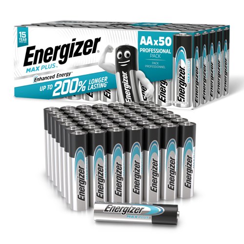 Energizer Max Plus Alkaline AA Battery Pack of 50 Energizer Max Plus Alkaline AA Battery Pack of 50