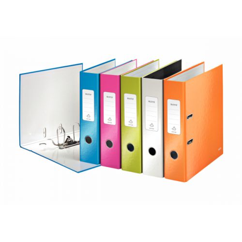 Leitz Wow Lever Arch File Laminated Paper on Board A4 80mm Spine Width Assorted (Pack 10) 10051099