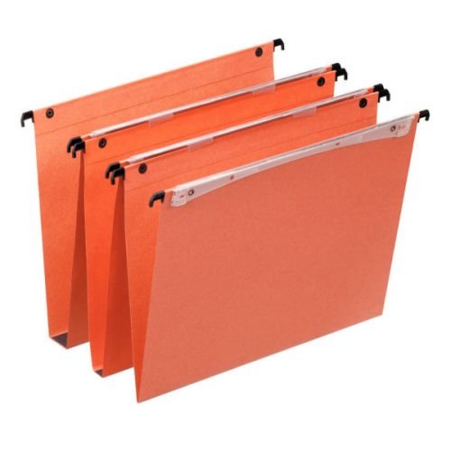 Lateral Files Esselte Orgarex A4 Vertical File Card 30mm Base Orange (Pack 25) 21633