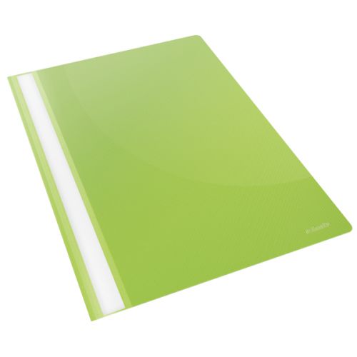 Esselte Vivida Report Flat Bar File Polypropylene Clear Front A4 Green Ref 28317 [Pack 25]