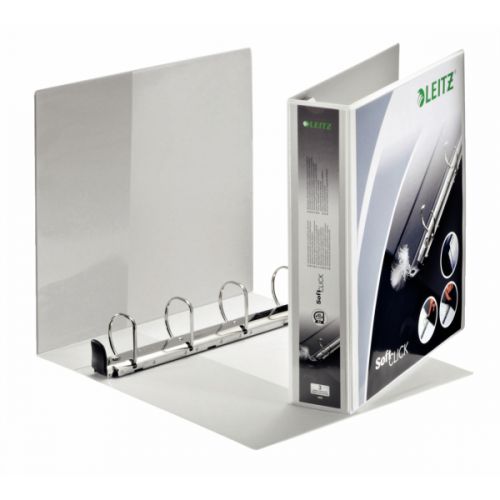 Leitz Rilegatore ad anelli bianco 4 per misura carta A4, 42030001