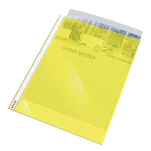 Esselte+Coloured+Punched+Pocket+Polypropylene+Top-opening+55+Micron+A4+Yellow+Ref+47201+%5BPack+10%5D