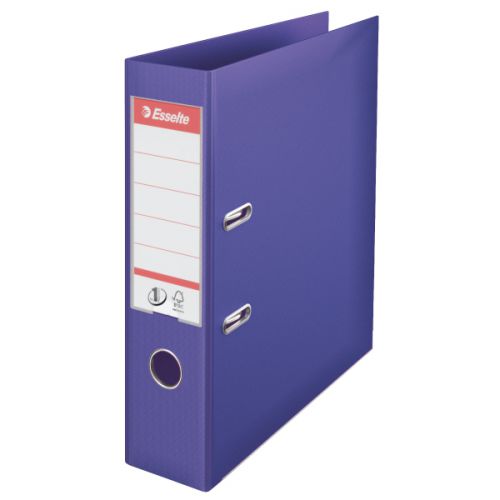Lever Arch Files Esselte No.1 Lever Arch File Polypropylene A4 75mm Spine Width Violet (Pack 10) 811530