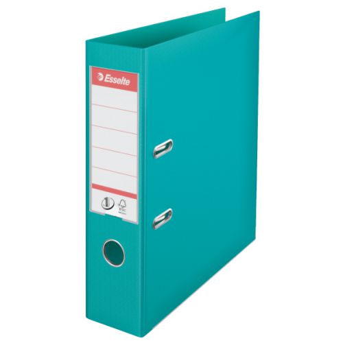 Esselte+No.1+Lever+Arch+File+Polypropylene+A4+75mm+Spine+Width+Turquoise+%28Pack+10%29+811550