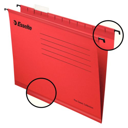 Esselte+Classic+Foolscap+Suspension+File+Board+15mm+V+Base+Red+%28Pack+25%29+90336