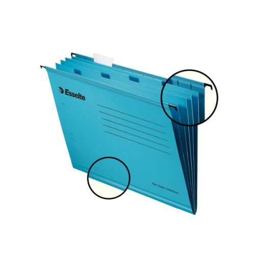 Esselte Pendaflex Reinforced Susp File Foolscap Blue BX10