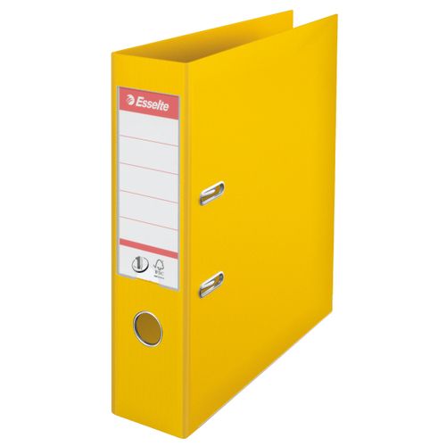 Esselte+No.1+Lever+Arch+File+Polypropylene+A4+75mm+Spine+Width+Yellow+%28Pack+10%29+811310