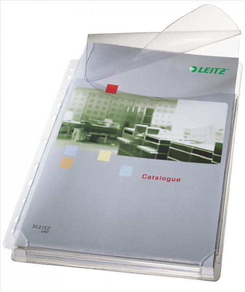 Leitz+Multi+Punched+Expanding+Pocket+Polypropylene+A4+170+Micron+Top+Opening+with+Flap+Clear+%28Pack+5%29+47573003