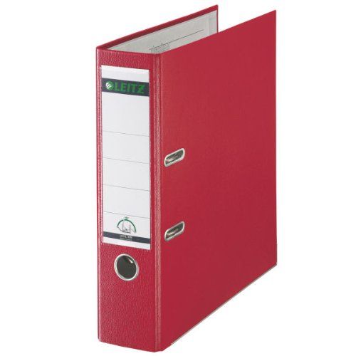 Leitz 180 Lever Arch File Polypropylene A4 80mm Spine Width Red (Pack 10) 10101025