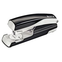 Leitz WOW Half Strip Stapler Metal 40 Sheet Black 55040095
