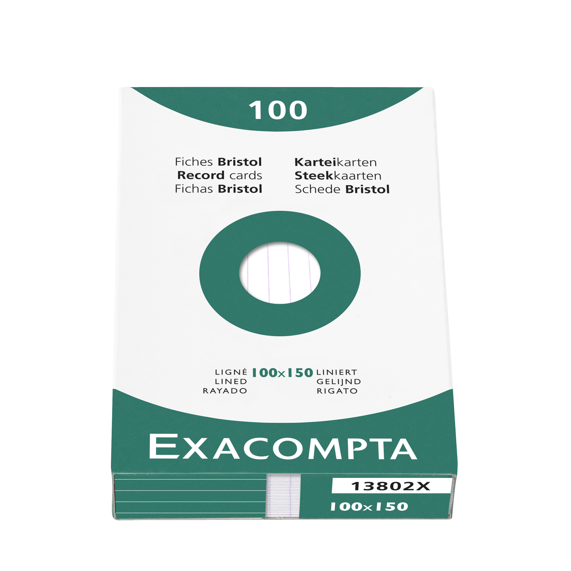 Exacompta Record Cards Lined100X150MM WT