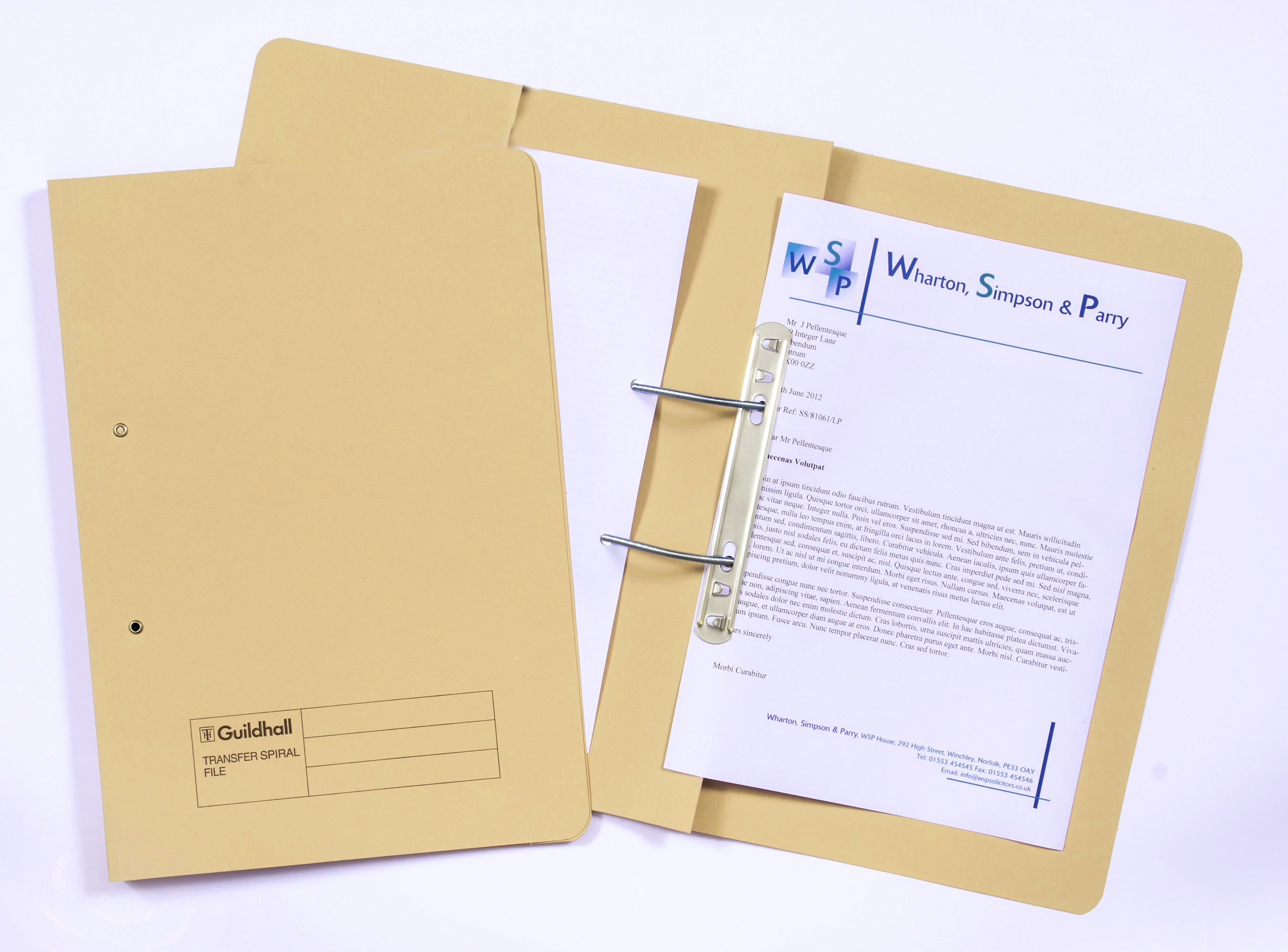 Guildhall Spring Pocket Transfer File Foolscap 420gsm Yellow (Pack 25)