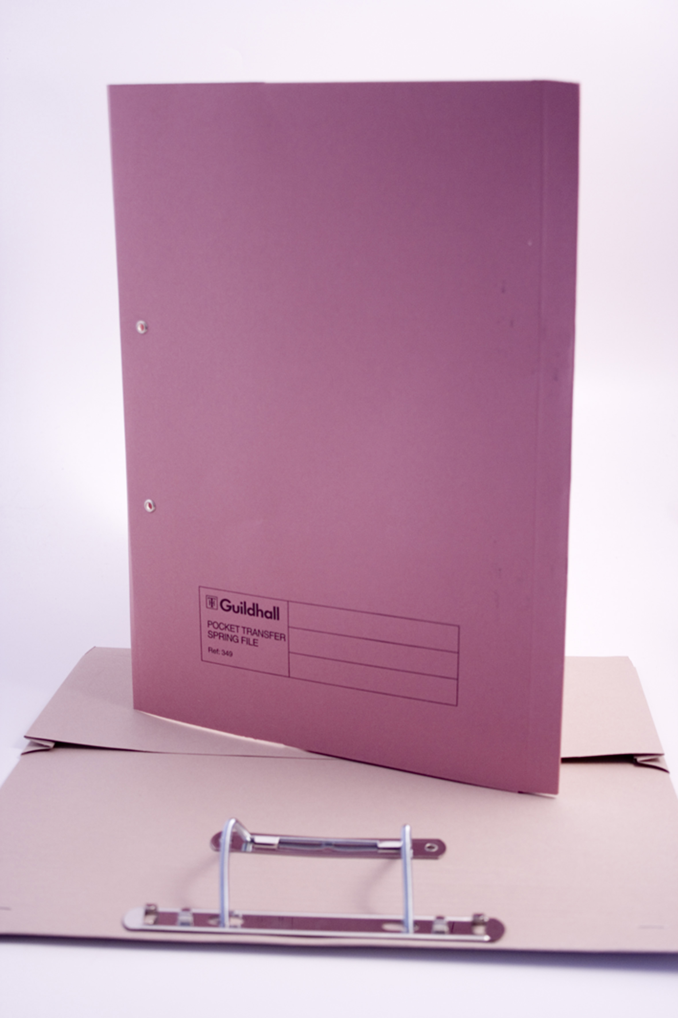 Guildhall Spring Pocket Transfer File Manilla Foolscap 420gsm Pink (Pack 25)