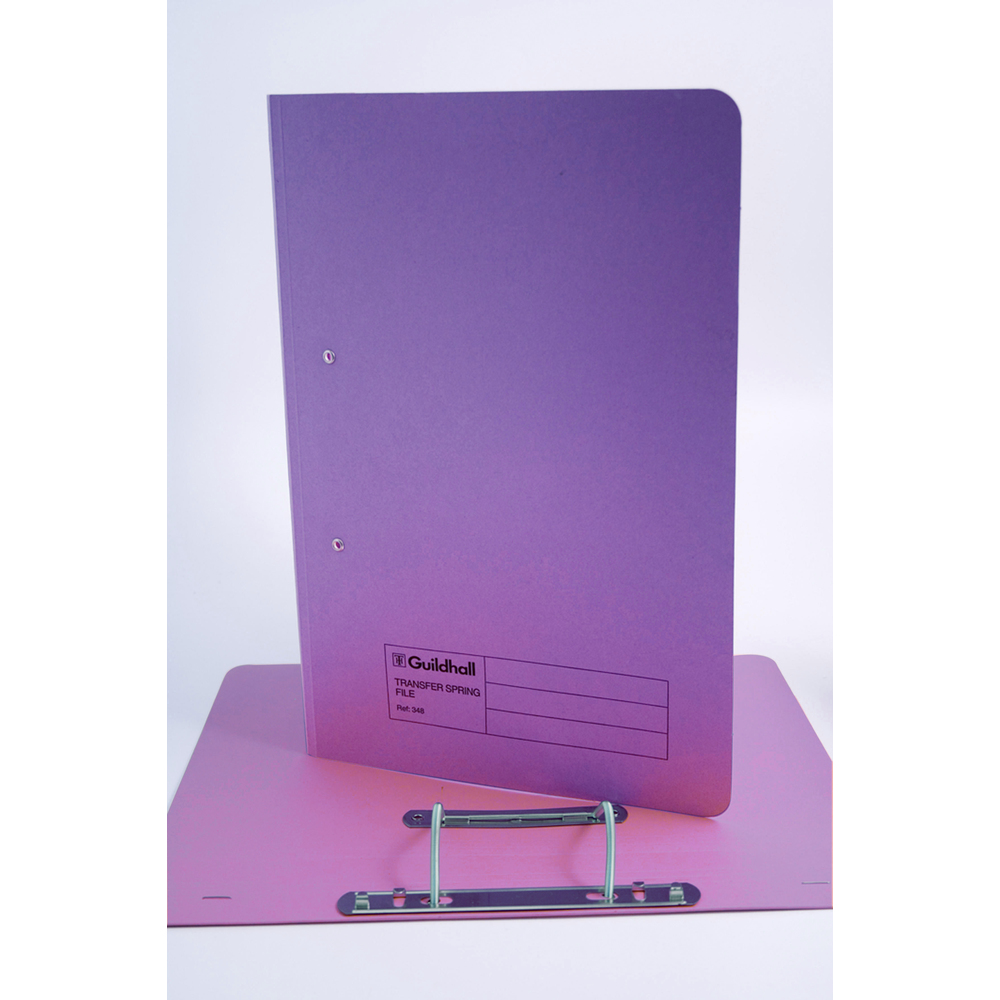 Guildhall Spring Transfer File Manilla Foolscap 285gsm Mauve (Pack 25)