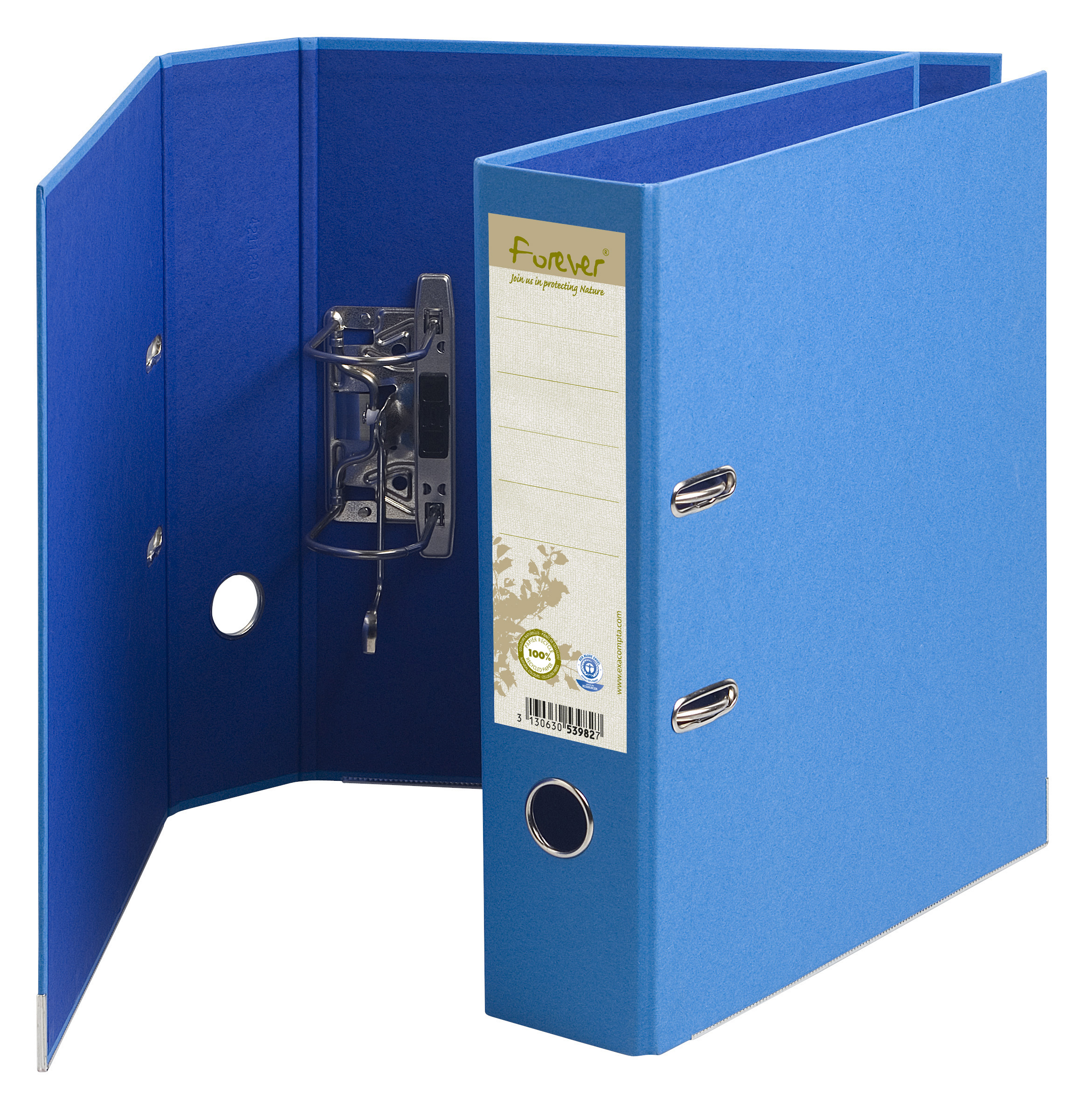 Exacompta Forever Prem Touch Lever Arch File Paper on Board A4 80mm Spine Width Blue (Pack 10)