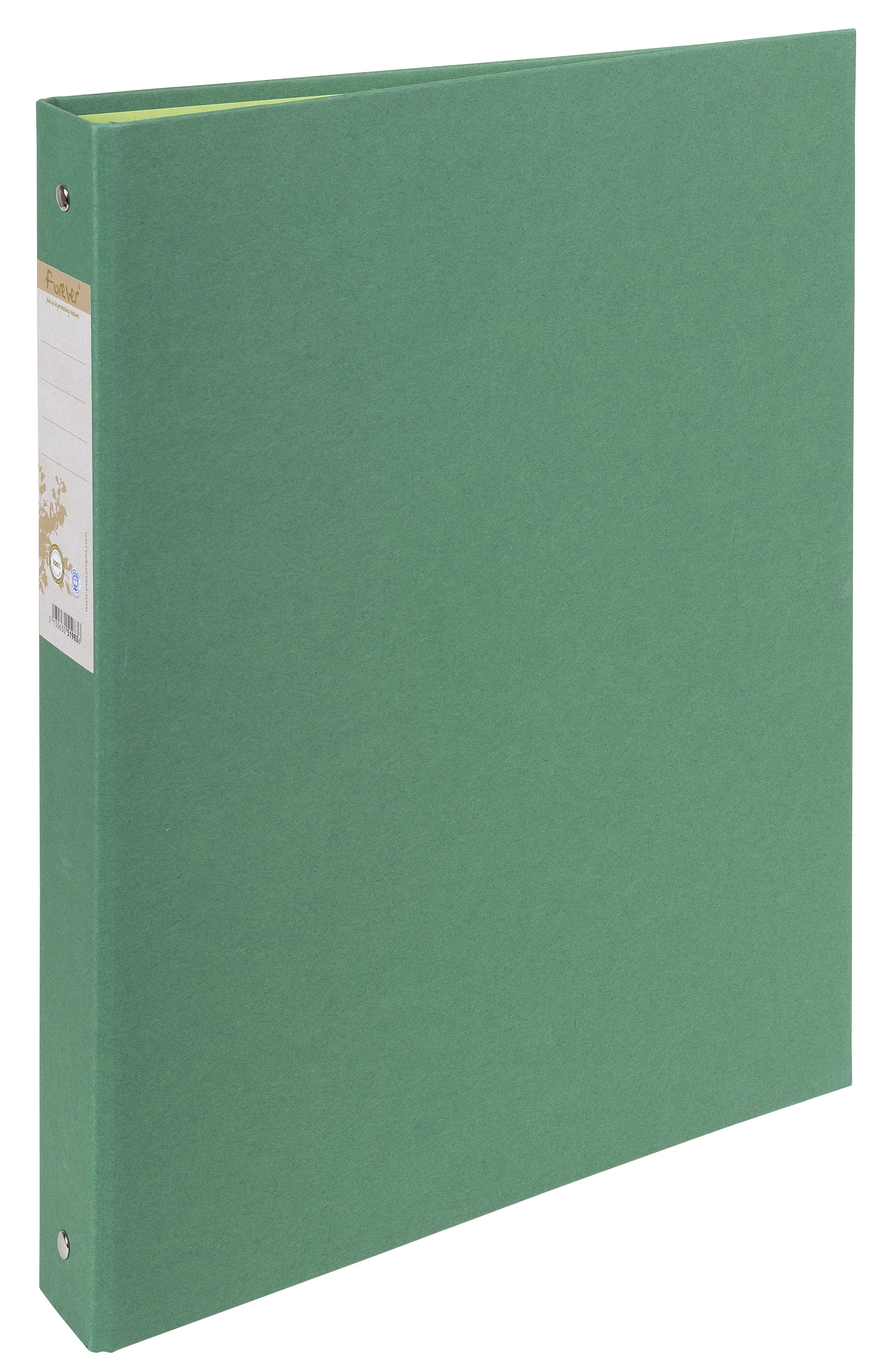 Forever 100% Recycled Ring Binder Paper on Board 2 O-Ring A4 30mm Rings Green (Pack 10)