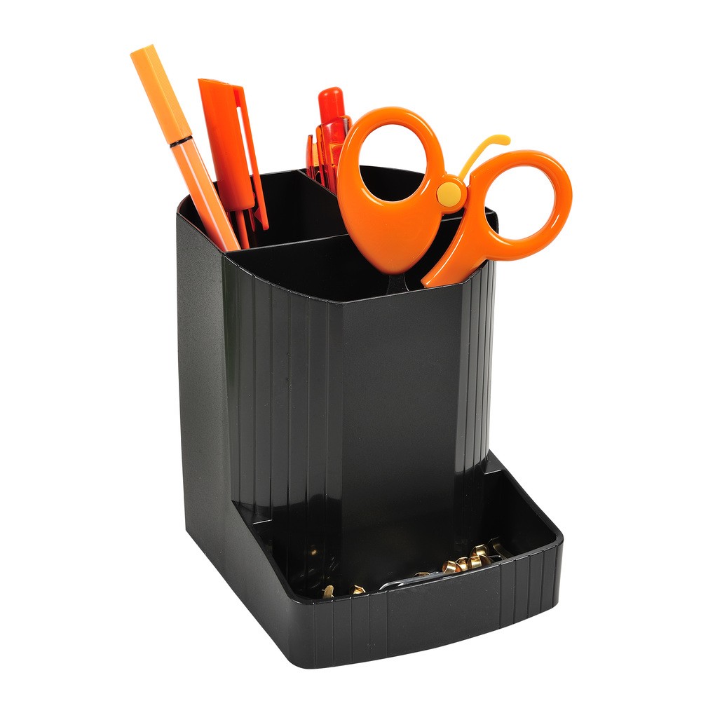 Exacompta ECOBlack Mini-Octo Recycled Pen Pot 3 Compartments Black