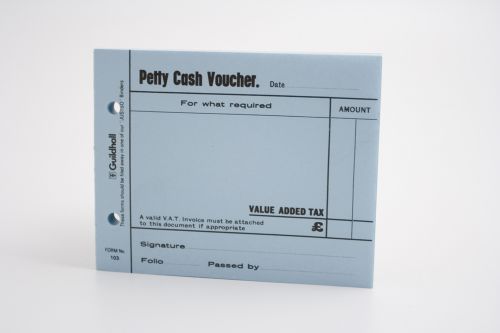 Guildhall Petty Cash Voucher Pad Blue PK5