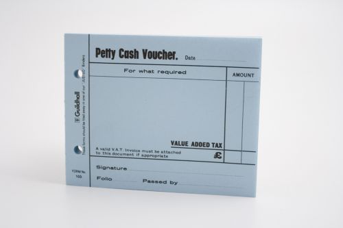 Guildhall Petty Cash Voucher Pad 127x101mm Blue 100 Pages (Pack 5) - 103-BLUZ